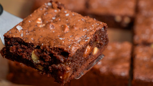 Salted Rye Flour Brownies with Caramel & White Chocolate Chips